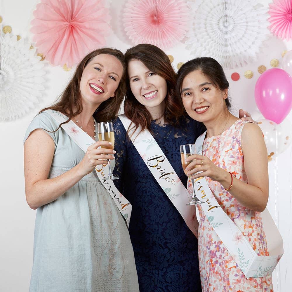 Geometric Floral Bachelorette Sash Set (Set of 6)